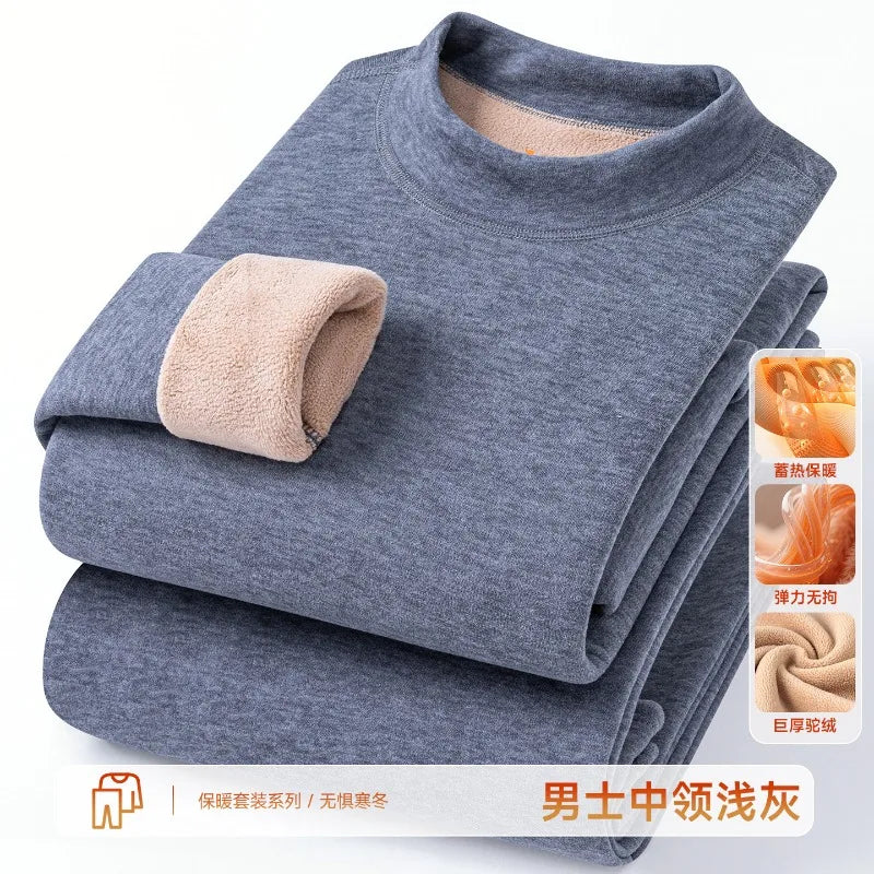 Men's Thick Velvet Thermal Underwear Set XL-4XL