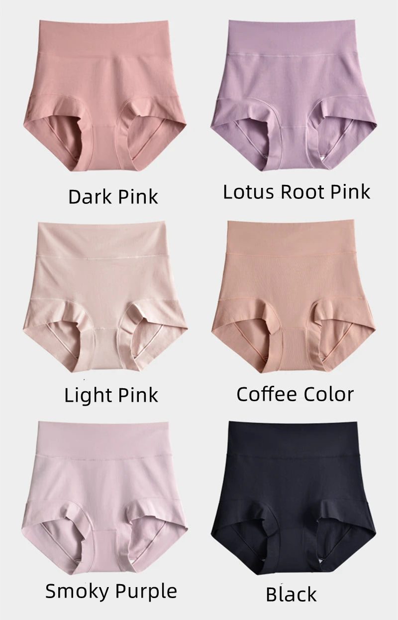 Women's cotton high-waisted, stretchy, belly-hugging panties, 2 pieces
