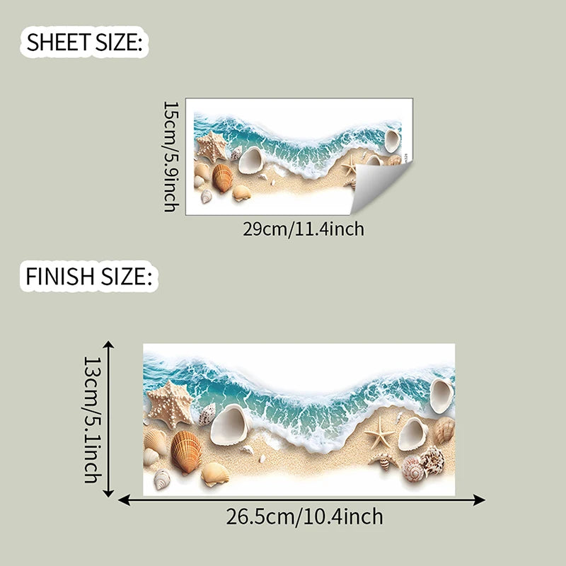 1pc Sea Beach Exquisite Shell PVC Toilet Sticker Bathroom Toilet Seat Waterproof Sticker Self-adhesive Decorative Wall Sticker