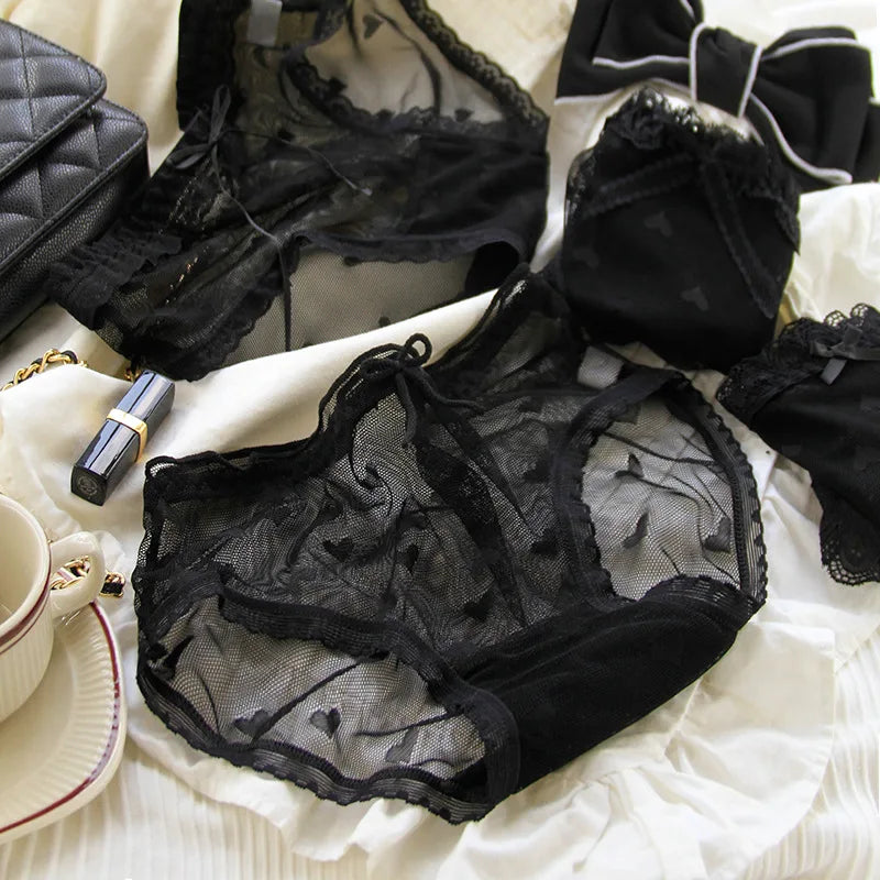 Women's Cotton Panties - White Lace, Seamless, 5 Pieces