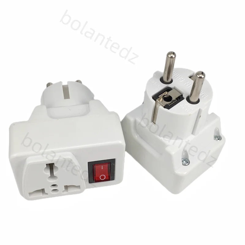 White Portable Universal Wall Aocket EU US UK Extension Socket 250V 6A 10A 125V Power Converter Plug Adapter with on off Switch