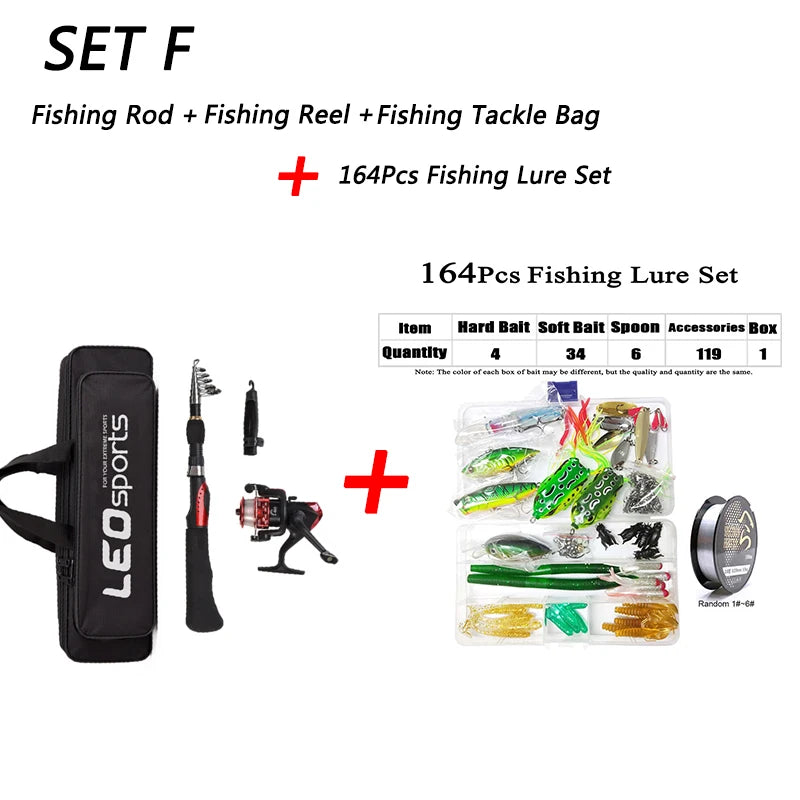 Bộ Cần Câu Đa Năng 1.6M Gồm Máy, Mồi, Túi Du Lịch