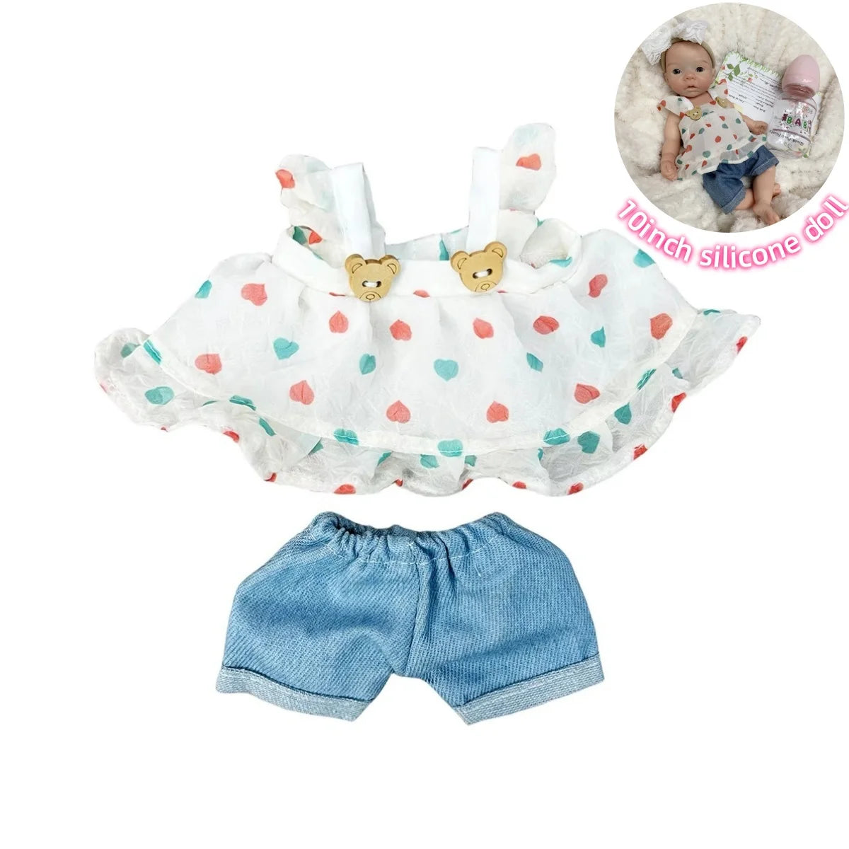 10 Inch Doll Clothes Set - 6 Handmade Styles