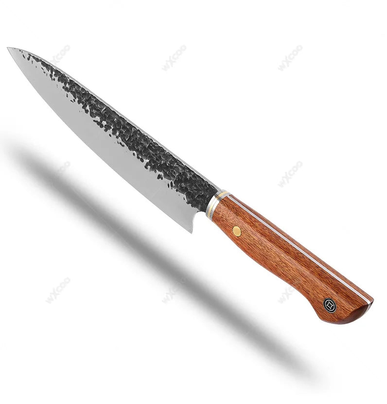 5CR15MOV Steel Chef Knife Set with Wooden Handle Forged Meat Cleaver Japanese Santoku Knife Kitchen Knife Storage Bag - Daisan Mart