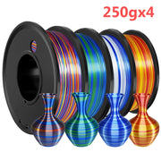 250g 500g 1Kg PLA Silk Blue green twist Two Color 3D Printer Filament 1.75mm Dual Color blue silver 3D Printing Material 250gx4