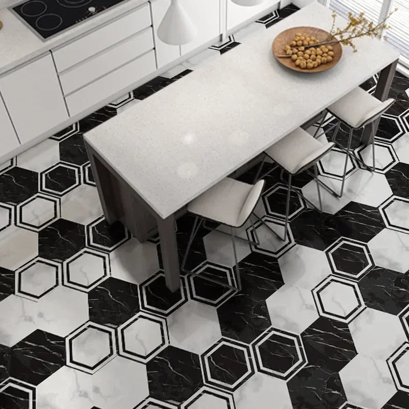 10/20PCS Wall Sticker Hexagon Self Adhesive Waterproof Vinyl PVC Floor Tile Wallpaper Sticker Kitchen Bathroom Home Decoration