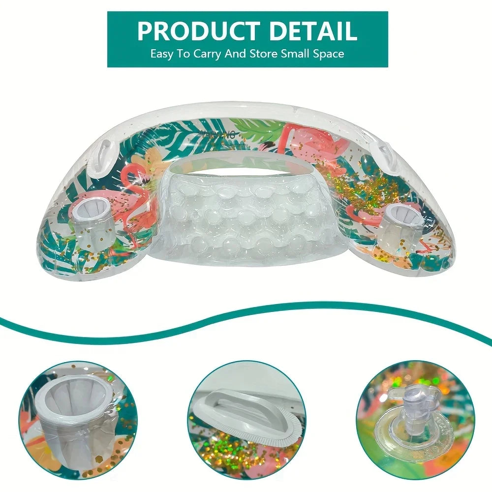 Ghế Phao Hình Lá Hồng Hạc Lấp Lánh Cho Hồ Bơi