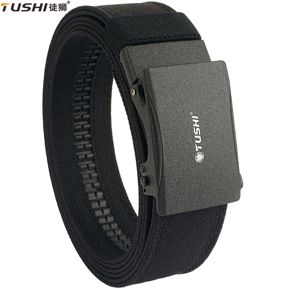 TUSHI 3.8cm men's belt, thick nylon fabric, multi-purpose, automatic