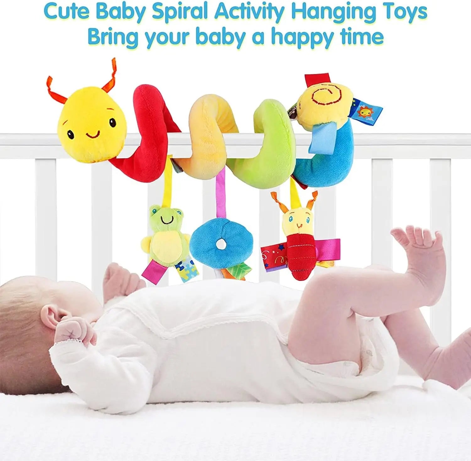 Soft twisting hanging toy for baby on stroller, car seat