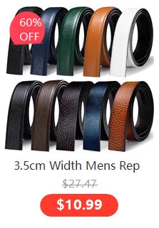 Men's Multi-Color Leather Belt 3.5cm With Automatic Buckle