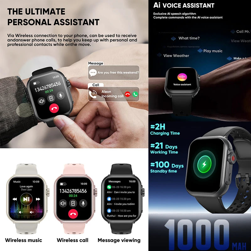 2025 AMOLED 1.85 IP68 Fashion Smart Watch