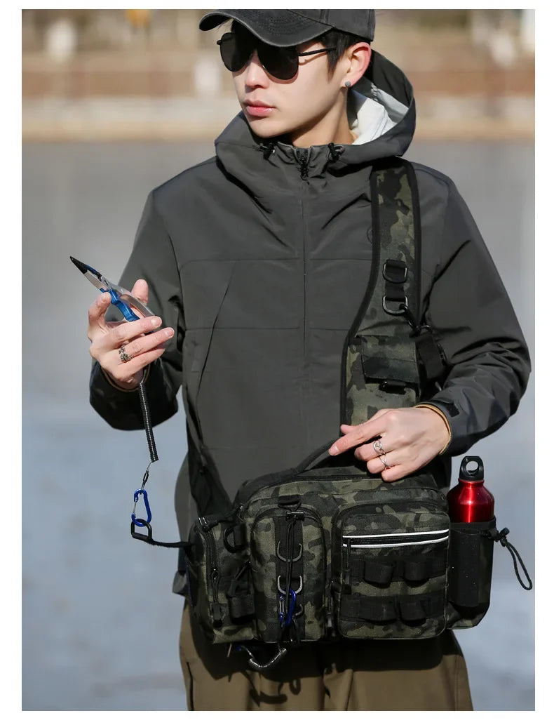 Ba lô Đựng Đồ Câu Cá Đa Năng Kèm Hộp & Giá Đỡ Cần