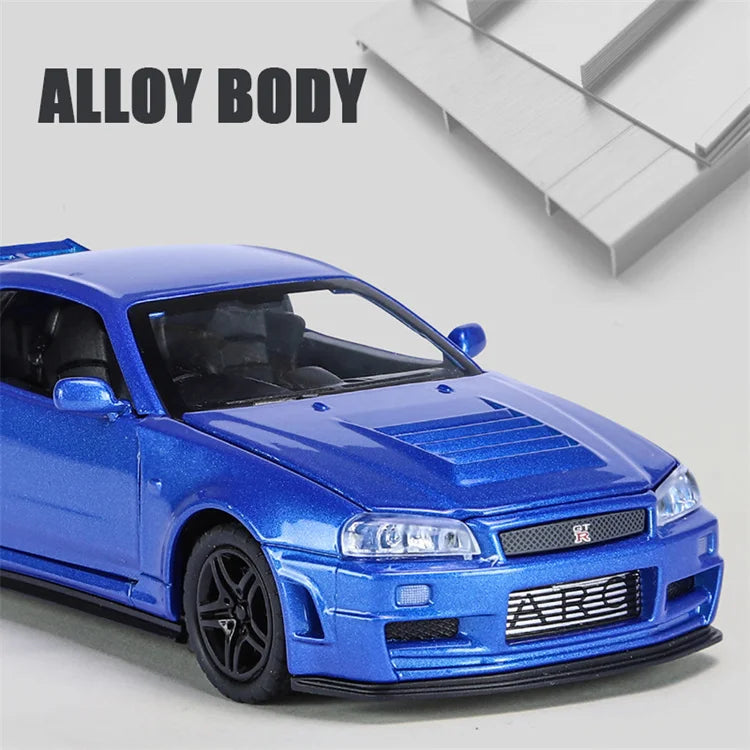 Mô Hình Xe Đua Hợp Kim 1:32 GTR R34 Cho Bé Trai - Daisan Mart