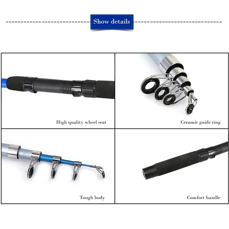 Bộ Cần Câu Cá Du Lịch 1.8M Kèm Máy & Mồi Lure