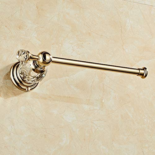 Crystal Toilet Paper Holder, Gold Toilet Roll Holder Modern Bathroom Accessories Zinc Alloy Tissue Hanger Wall Mounted