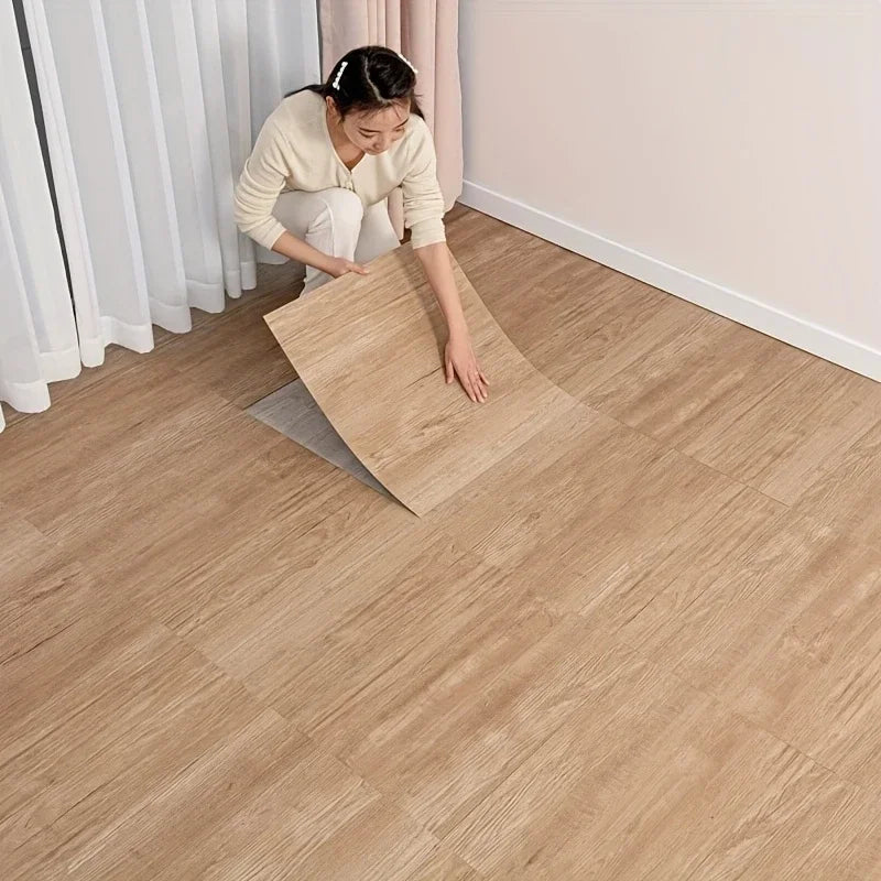 Self-adhesive Wood Grain Floor Stickers Peel &amp; Stick Indoor Wall and Floor Decoration Renovation Sticker Waterproof Wall Sticker