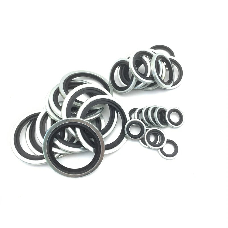 Bonded Washer Metal Rubber 6/8/10/12/14/16~60mm Oil Drain Plug Gasket Fit M6/M8/M10/M12/M14/M16~M60 Combined Washer Sealing Ring