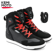 Giày Boots Nam Đi Xe Máy Phản Quang Bảo Hộ Thoáng Khí