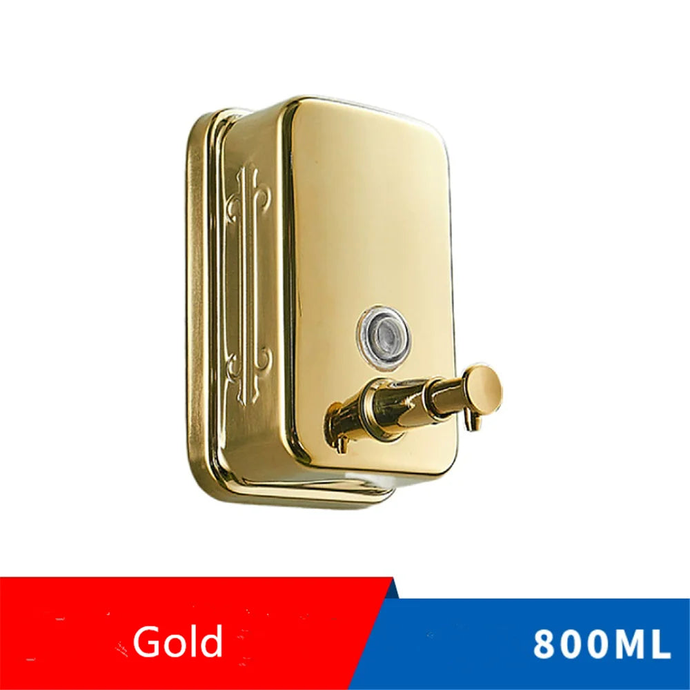 Bình Xà Phòng Treo Tường Inox 304 Mạ Vàng Hồng Cổ - Daisan Mart