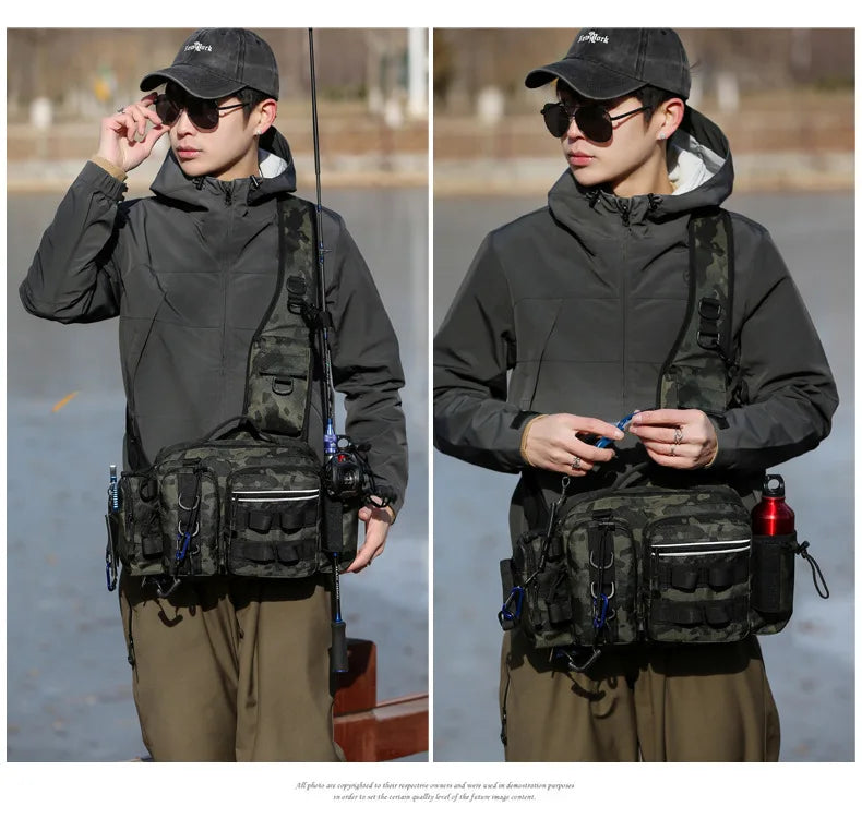 Ba lô Đựng Đồ Câu Cá Đa Năng Kèm Hộp & Giá Đỡ Cần