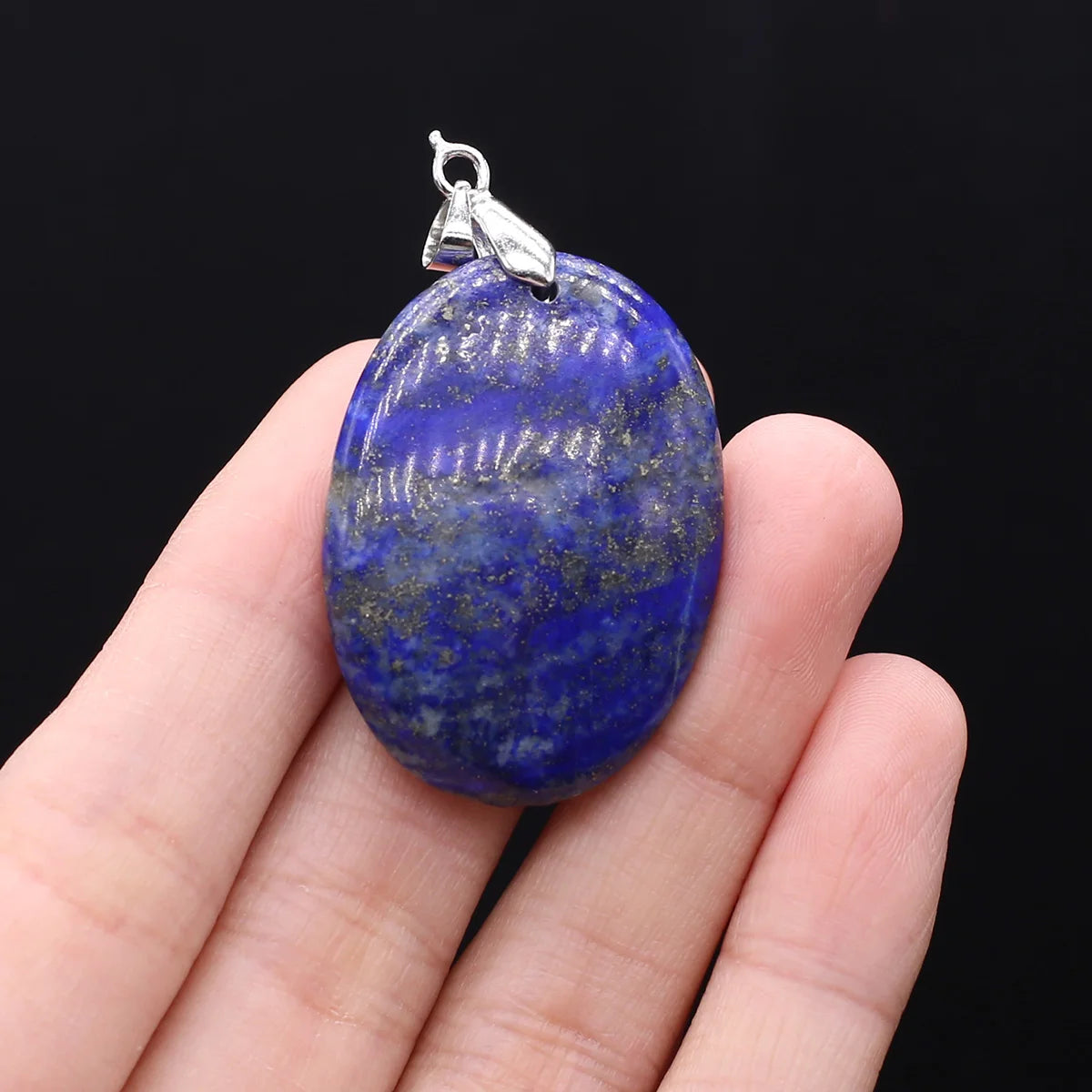 Unique Oval Natural Agate Pendant