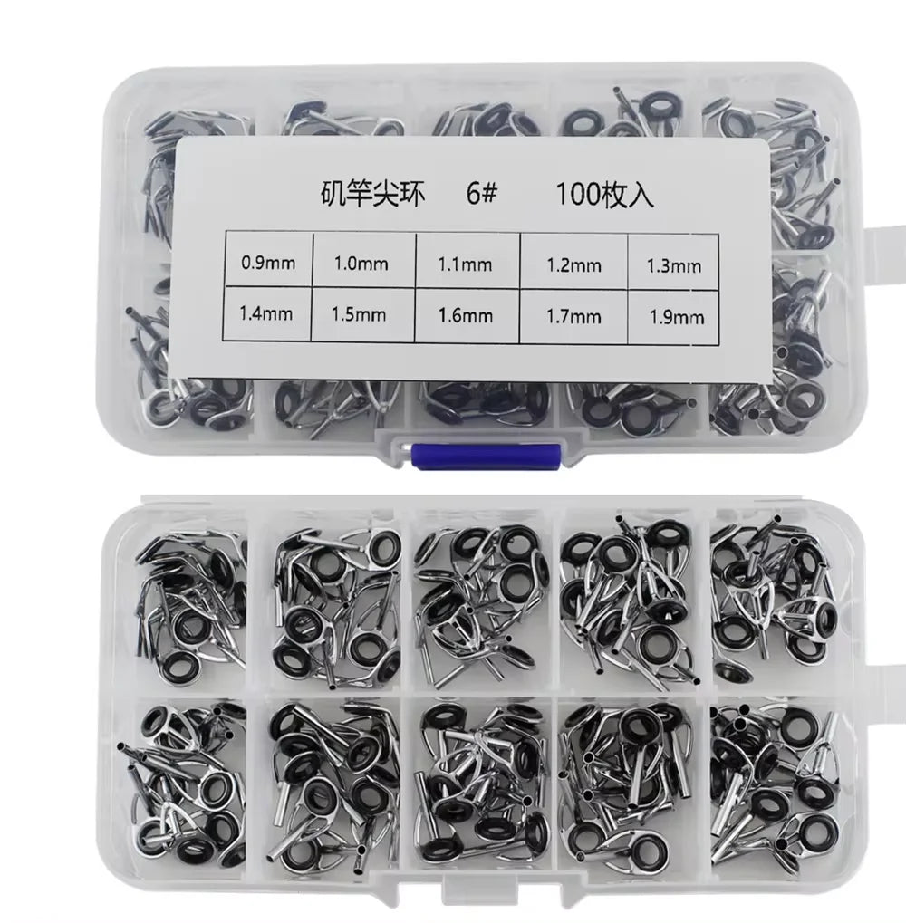 Bộ 100 Vòng Dẫn Dây Cần Câu 10 Loại Ngoài Trời