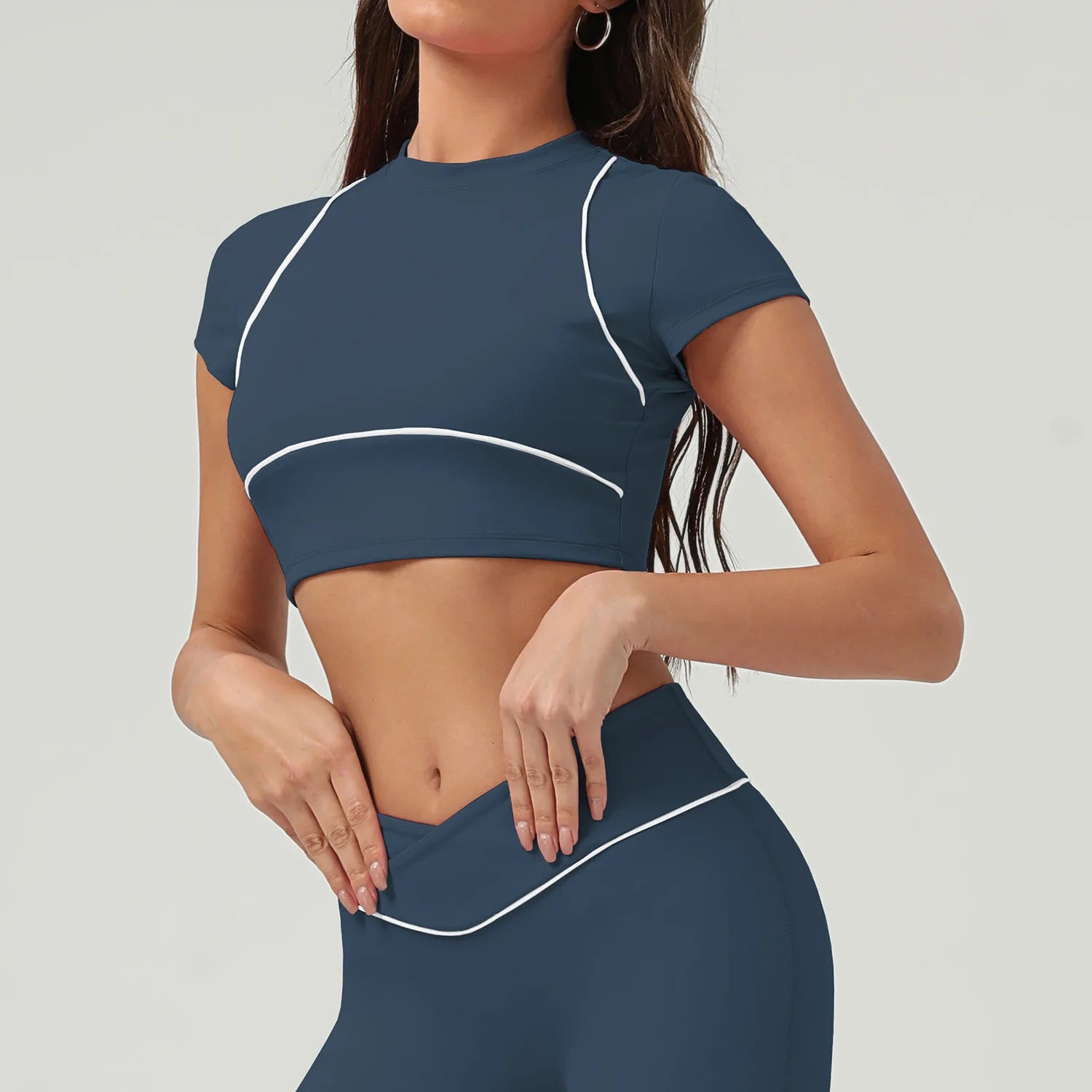 Women's Yoga Top: Women's Short Sleeve Push Up Sports Top