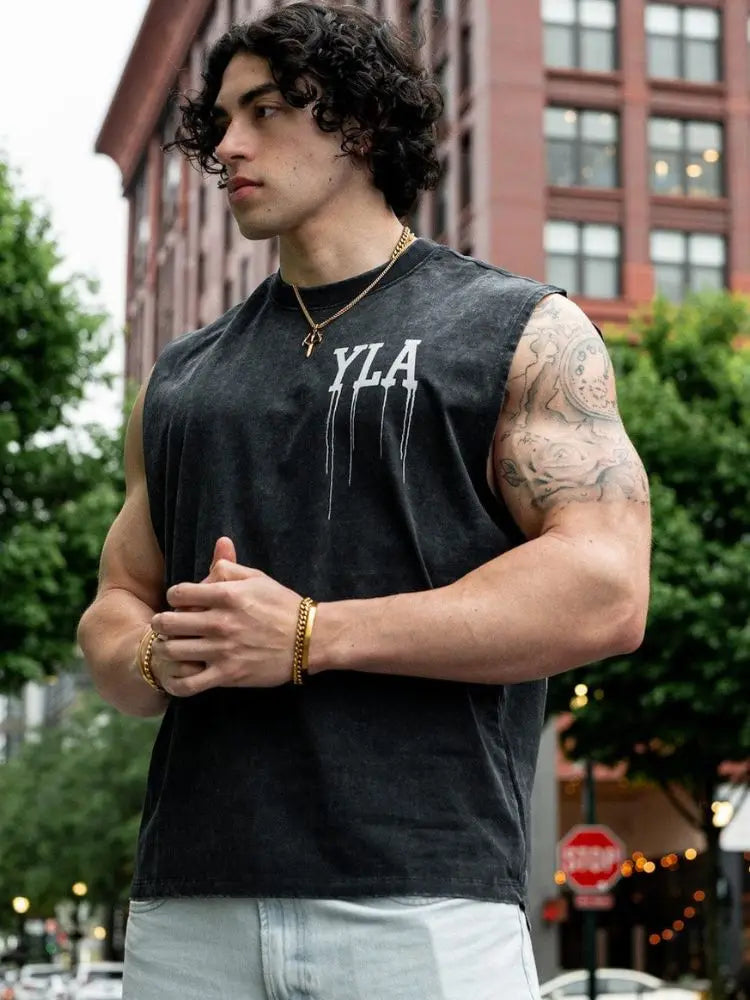 2025 Cotton Men's Sports Tank Top Gym Sleeveless