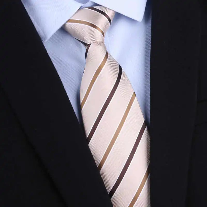 Cà Vạt Lụa Tơ Tằm Nam Cao Cấp Họa Tiết Sọc 8CM