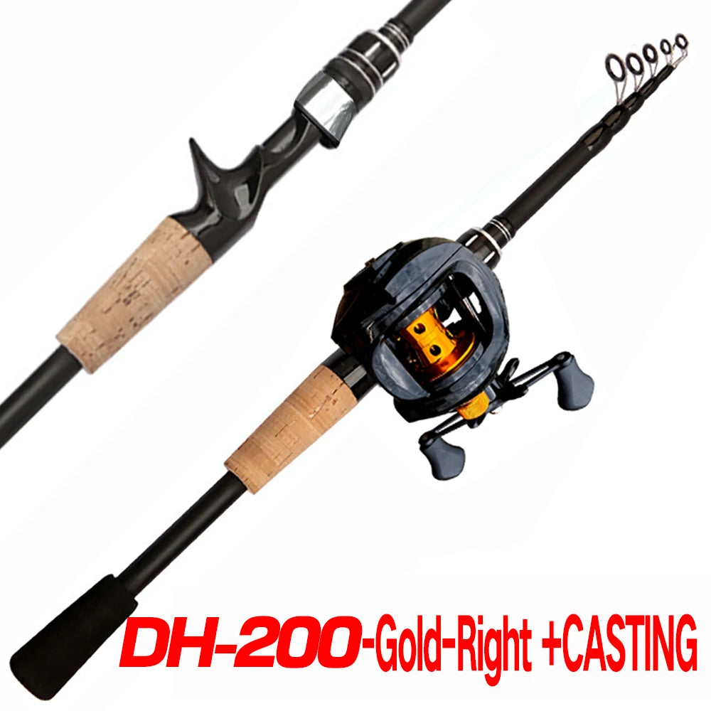 Bộ Cần Câu Lure Xoay Rút Gọn 1.5m-2.4m Tải Tối Đa 8kg