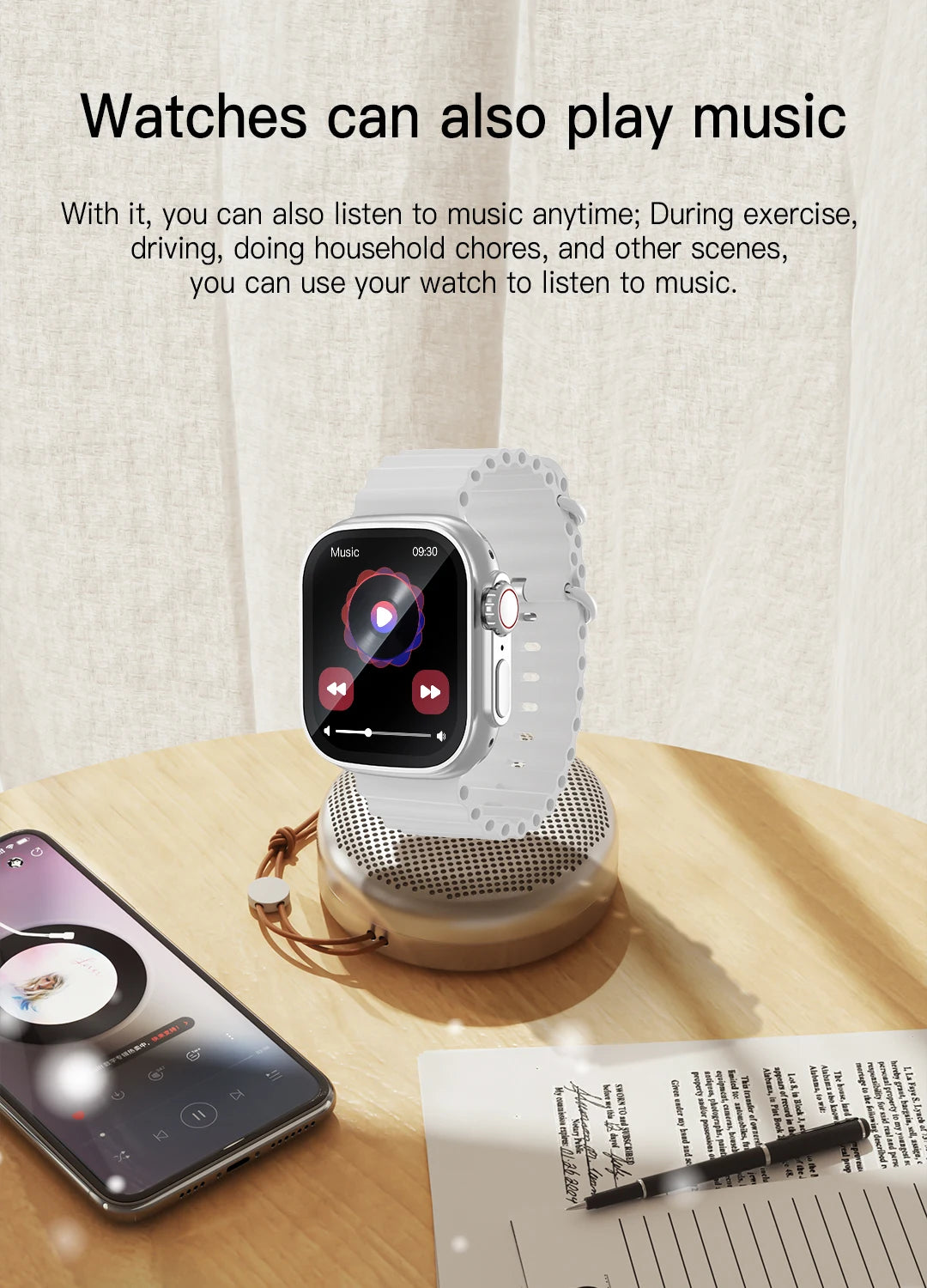 Đồng hồ thông minh 2.01 đo nhịp tim, huyết áp, tập luyện