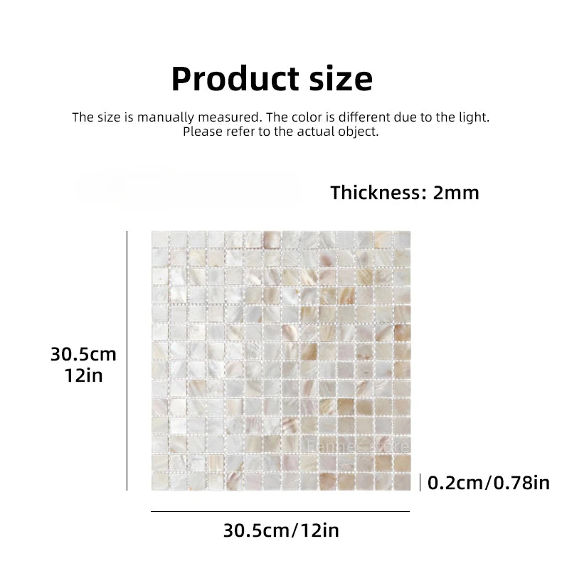 Natural Seashell Mosaic Tiles 30cm - Wall Decoration