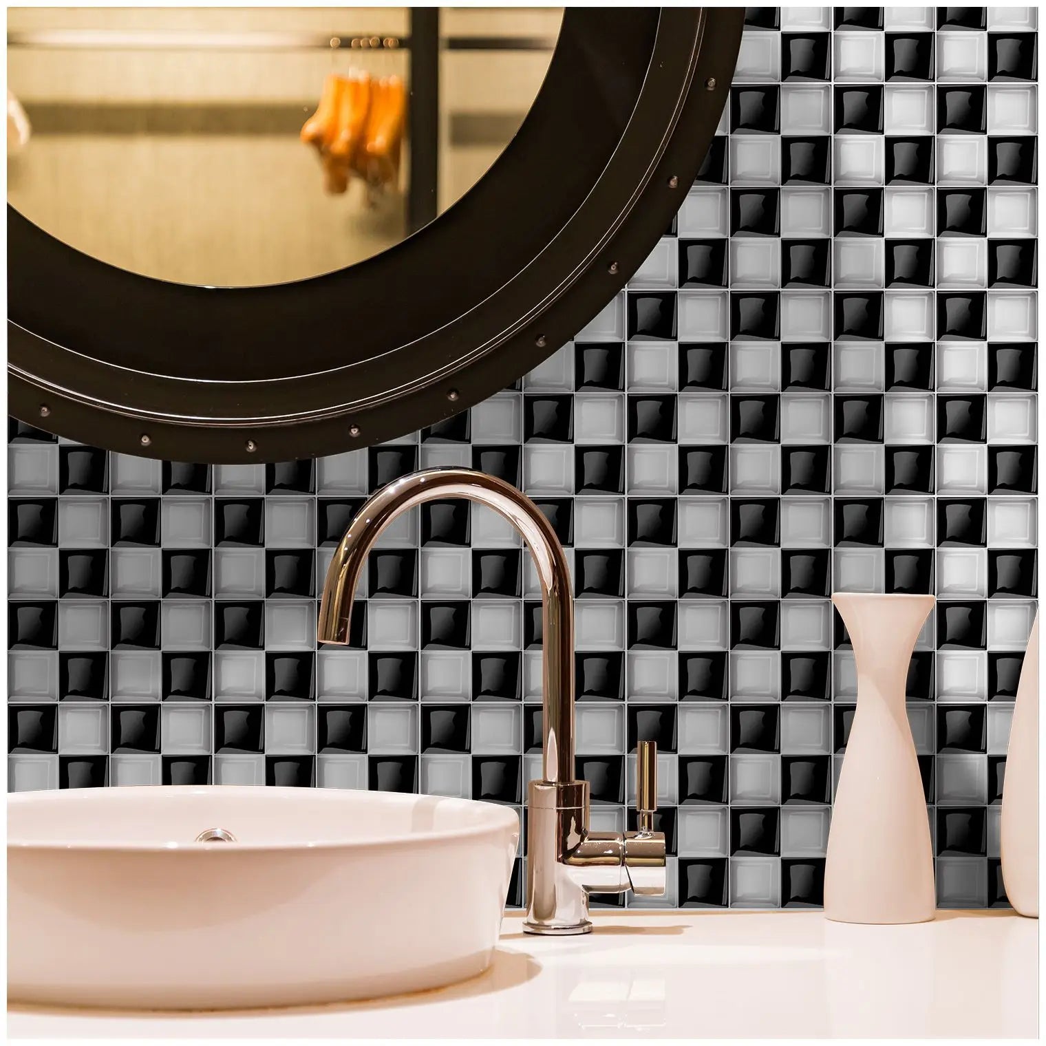 10 Waterproof Marble Mosaic Tile Stickers