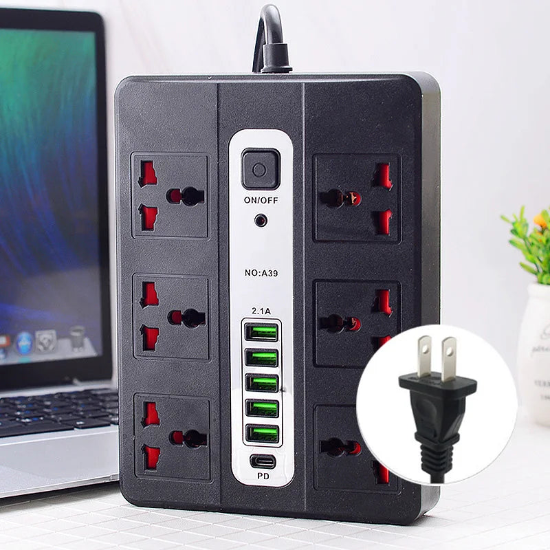 Smart Multi-function Socket Fast Charging USB Long