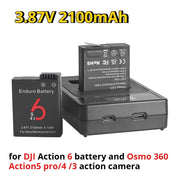 Pin sạc 3.87V 2100mAh, màu đen, kèm đế sạc, thích hợp cho camera hành trình DJI và Osmo.