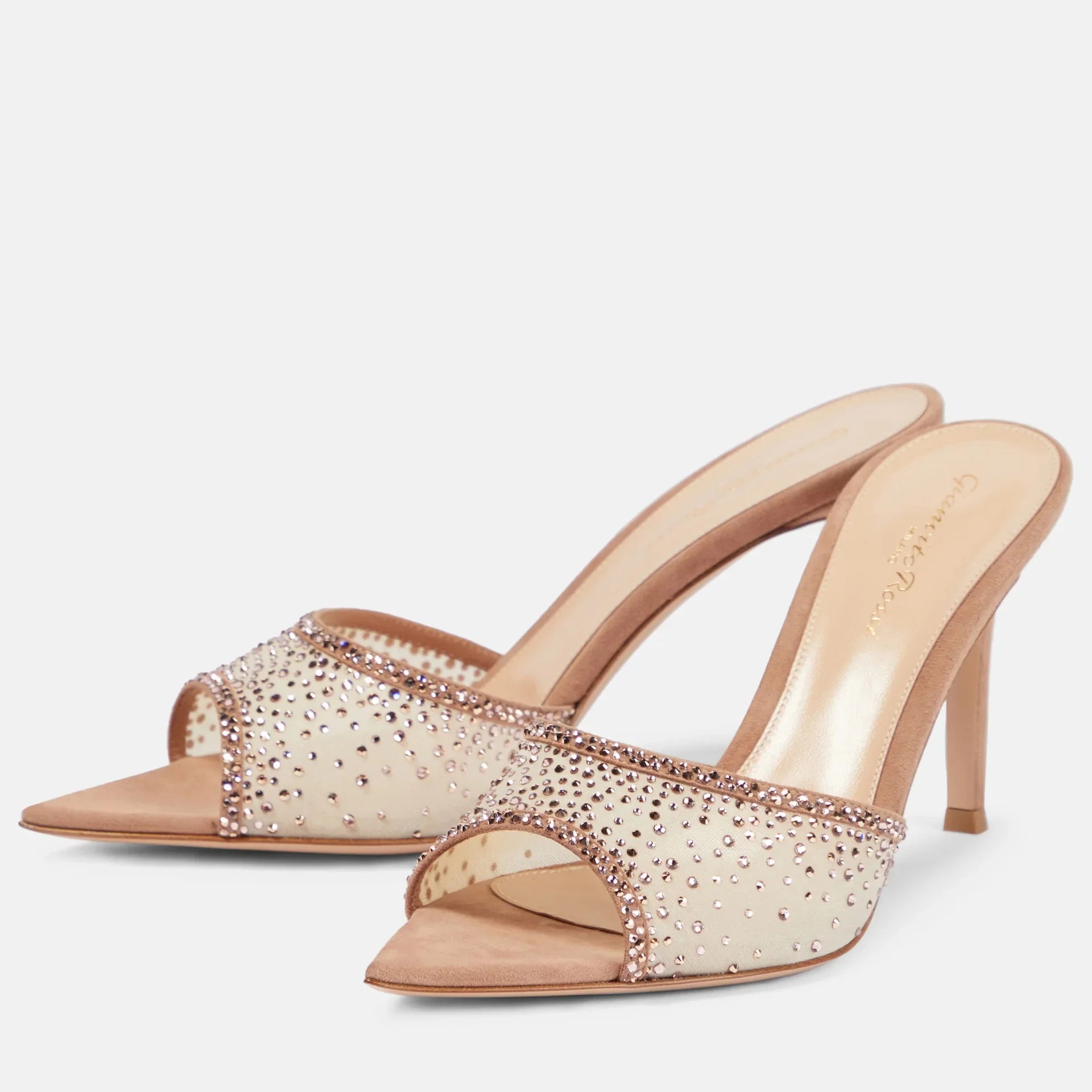 Women's Pointed Toe Rhinestone High Heel Sandals for Elegant Party