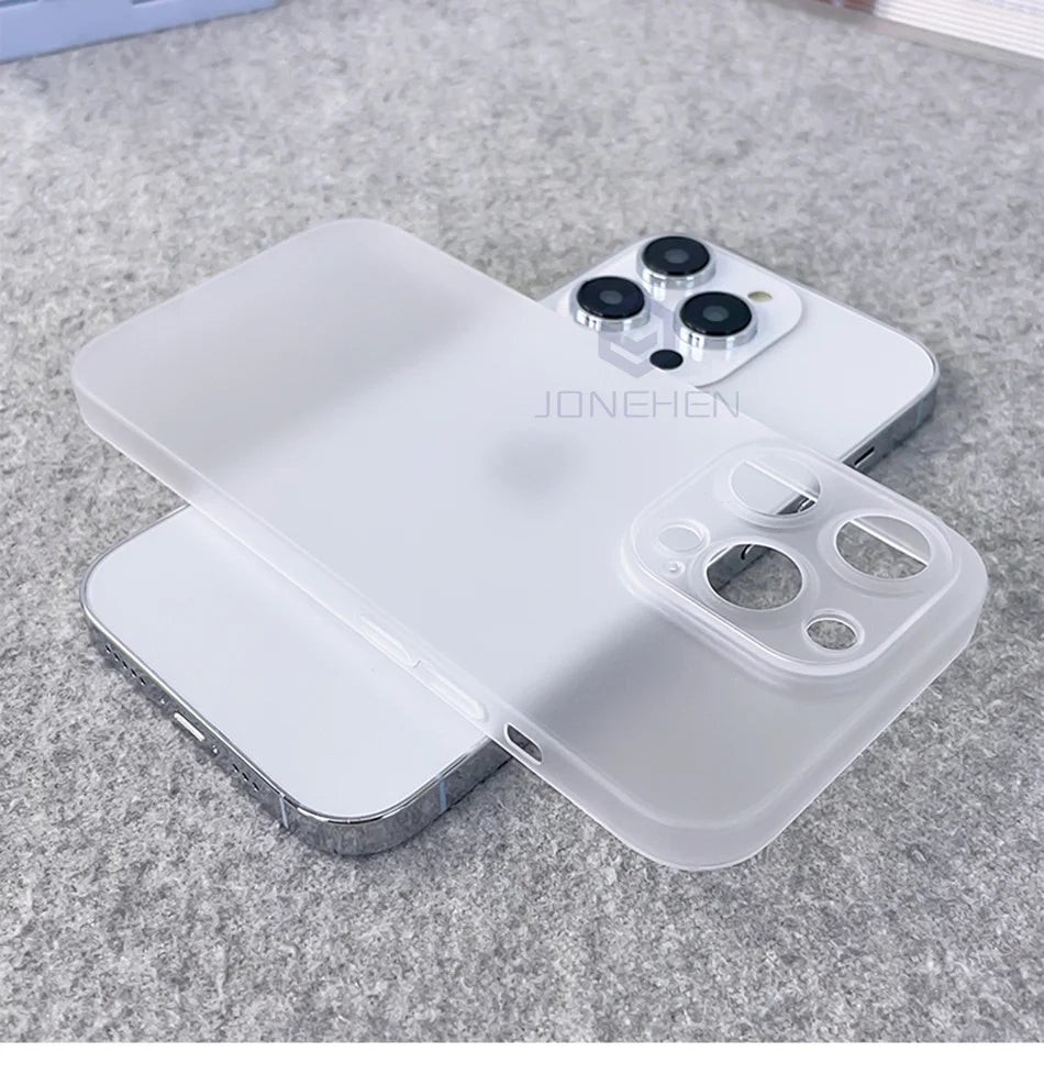 Ultra Thin 0.3mm Matte Transparent iPhone 17-16 Case