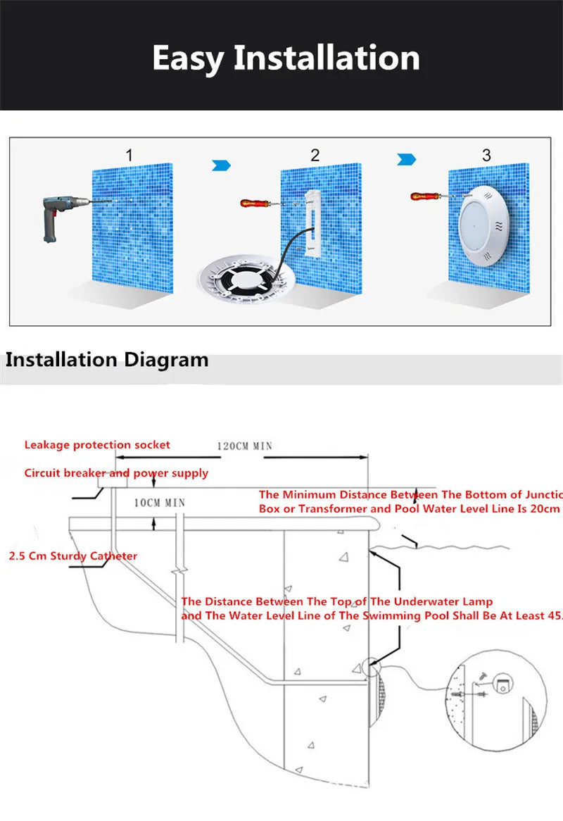 Đèn LED Hồ Bơi Đổi Màu IP68 Chống Nước Siêu Sáng - Daisan Mart