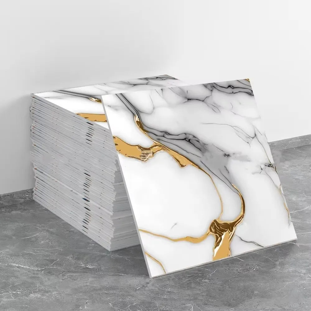 Peel and Stick Floor Tile Stickers Waterproof Vinyl Flooring Marble Vinyl Tiles for Kitchen Bedroom Laminate Flooring Bathroom