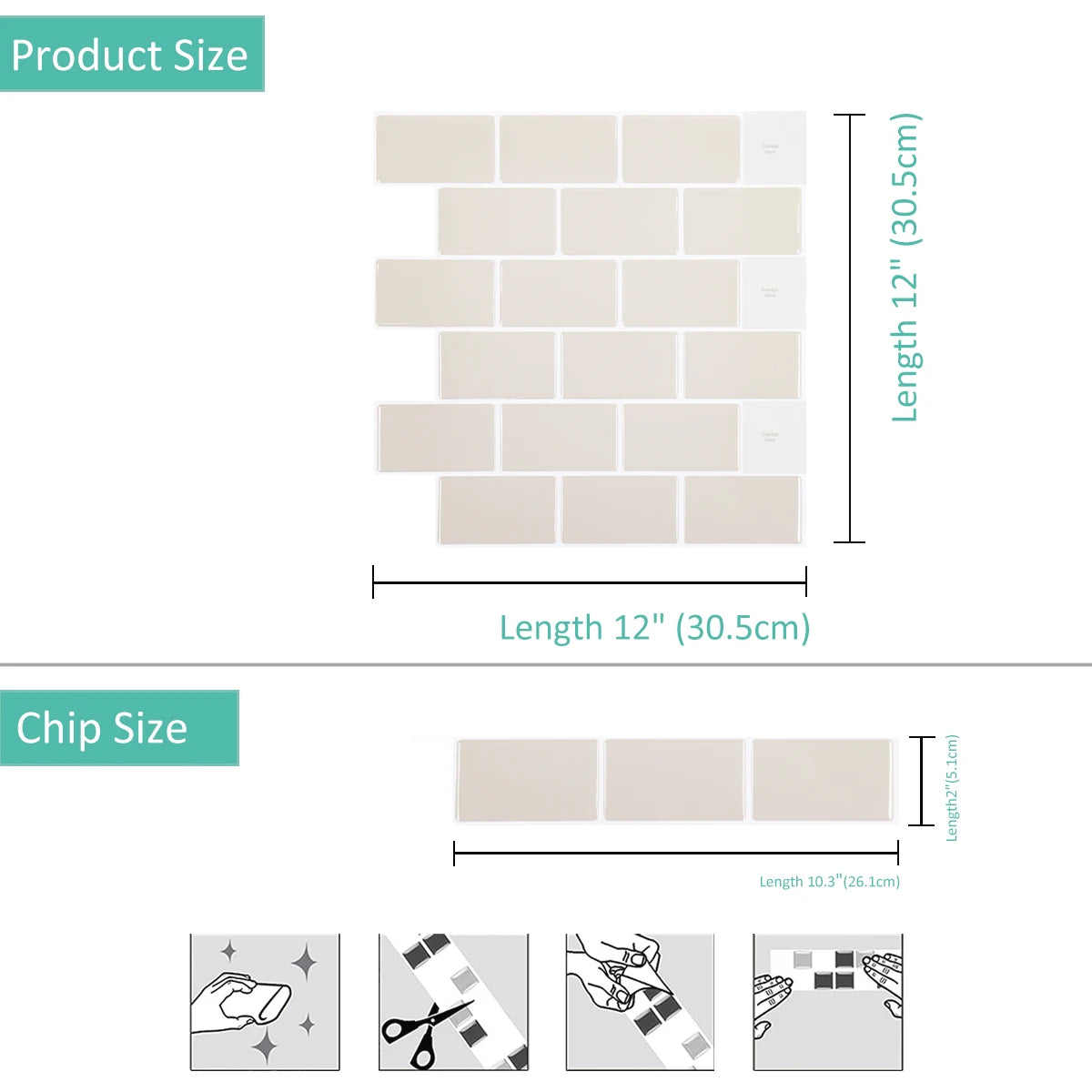 Vividtiles 3D Vinyl Waterproof Kitchen Backsplash Wall Sticker Peel and Stick Wallpaper Premium Strong Ahesive Tile Decals