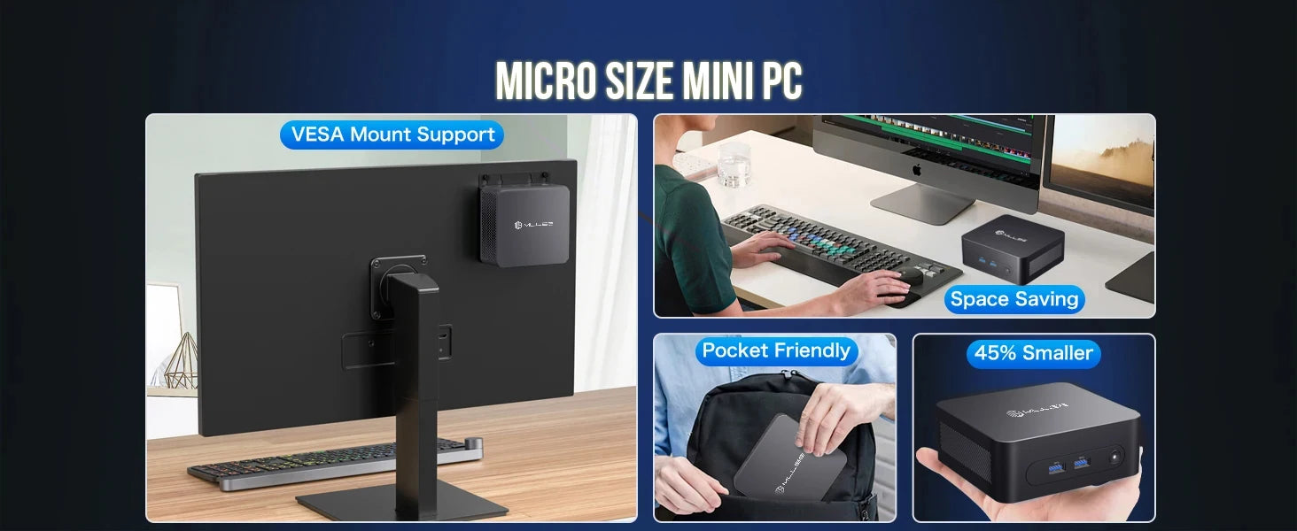 MLLSE G3 Mini PC Intel Alder Lake N100 DDR4 8GB/16GB RAM 256GB/512GB ROM WiFi 5 BT4.2 Windows 11Pro Mini Desktop Computer