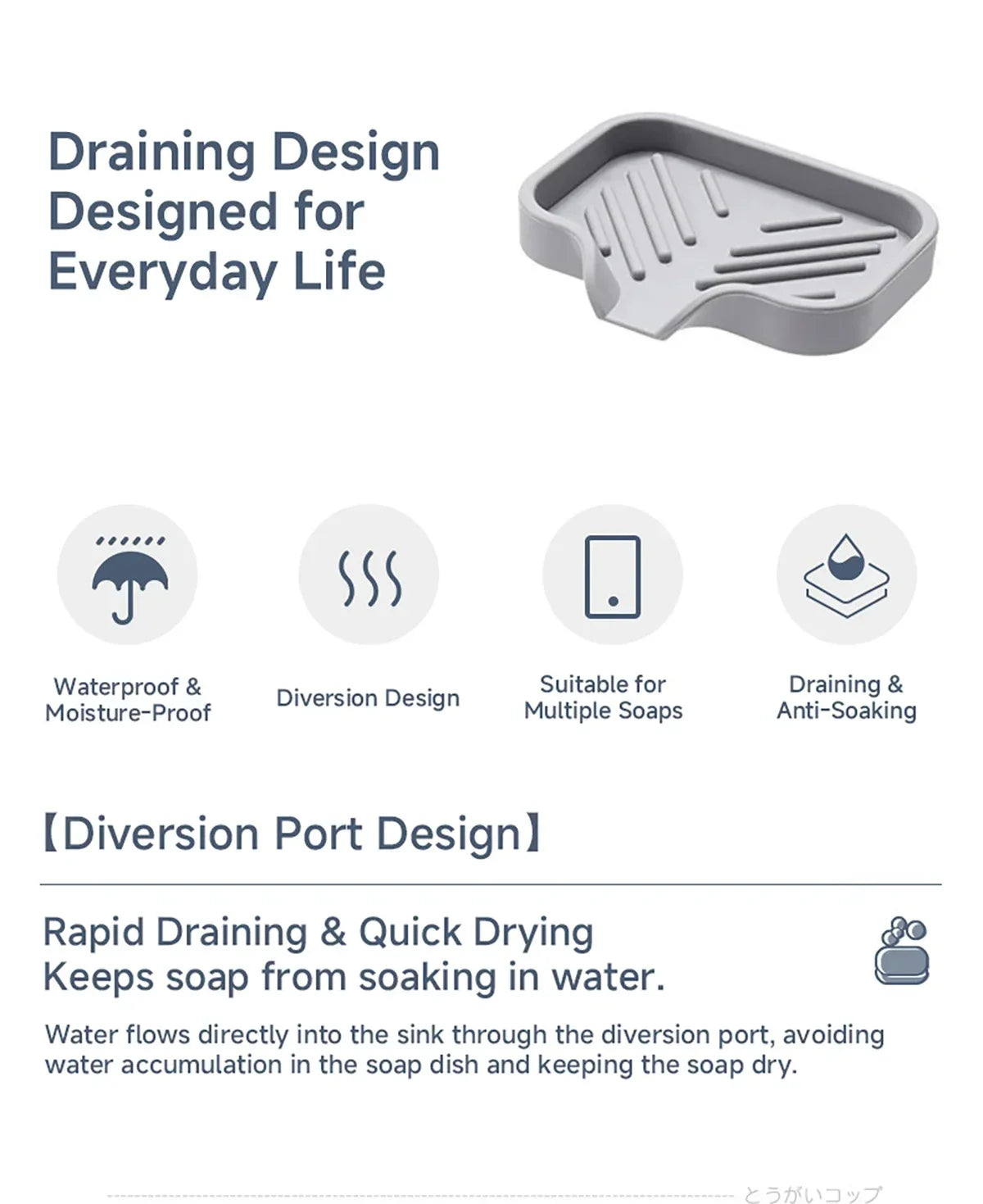 45° Silicone Faucet Mat Kitchen Sink Tray Soap Dispenser Sponge Drain Pad Sink SplashDrying Mat Countertop Storage Tray SoapTray