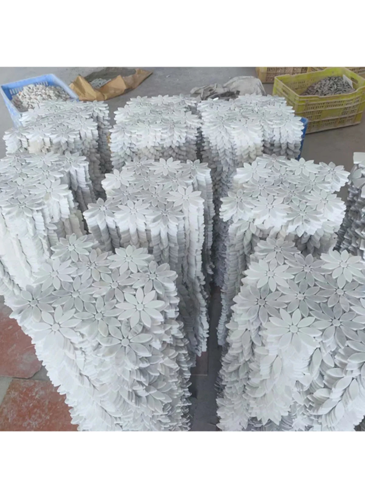 Factory direct sales stone mosaic marble background wall parquet bed and breakfast restaurant kitchen bathroom daisy petal