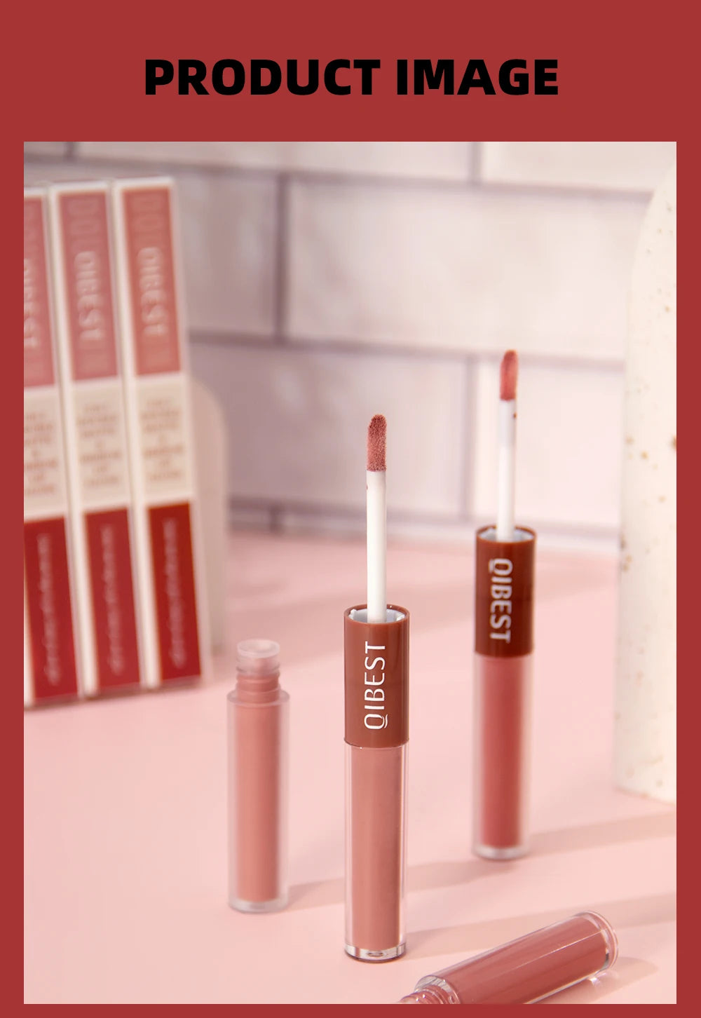 Son QIBEST 2in1 Lì & Bóng - Bền Màu, Chống Nước