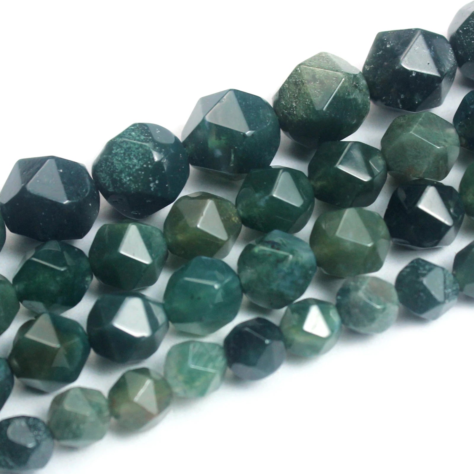 Chuỗi Hạt Đá Mã Não Rêu Tự Nhiên Trang Sức DIY