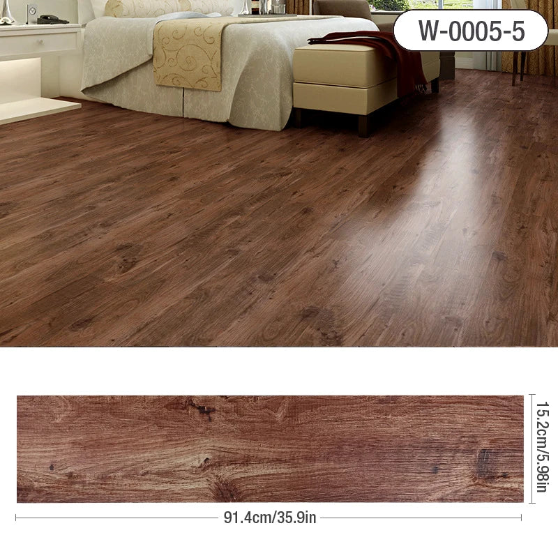91x15cm 3D Self-adhesive floor sticker Thicken Wood Grain Floor Wallpaper 3d Wall Sticker Waterproof room wear-resistant sticker