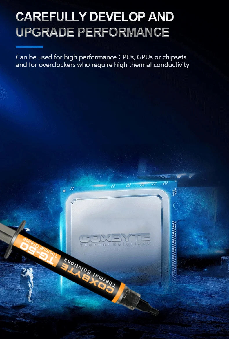 Coxbyte Thermal Paste 18.2W/mk for CPU Cooler AMD Intel Processor Computer Cooling Fan VGA GPU Compound Heatsink Plaster