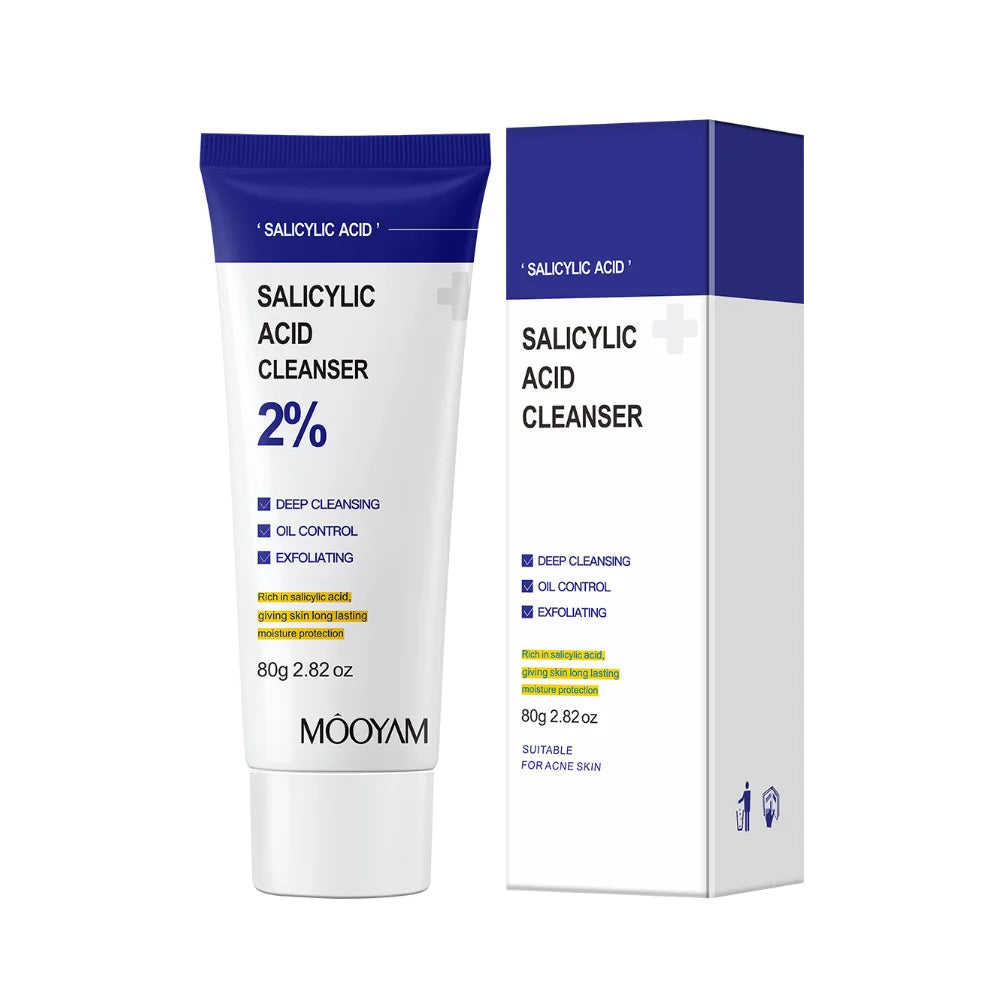 Salicylic Acid Facial Cleanser Acne Treatment Moisturizing Oil Control skincare Face Wash Foam Face Cleanser Skin Care
