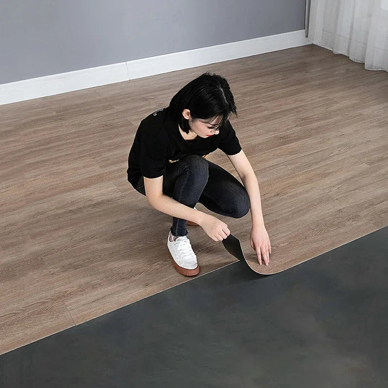 Wood Grain Floor Stickers Modern XPE Foam Wall Sticker Waterproof Self-adhesive for Living room Toilet Kitchen Home Floor Decor