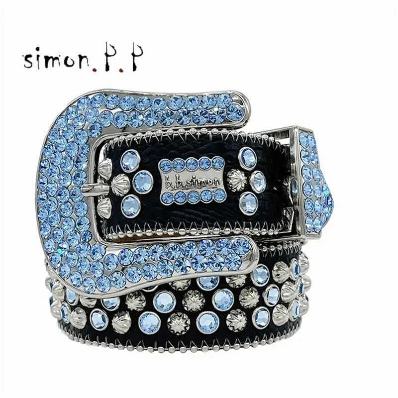 BB Simon belt with luxurious rhinestones for men and women